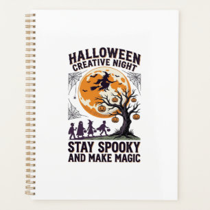 Agenda Camiseta Criativa de Halloween Arte de Lua Assusta