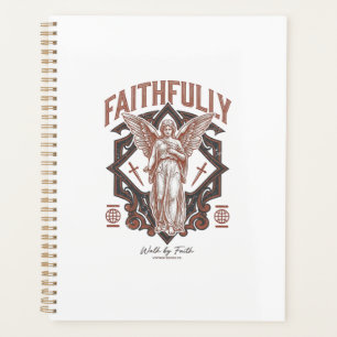 Agenda Camiseta Cristã Gravação Vintage Anjo Fielmente