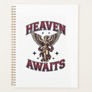 Agenda Camiseta de gravura vintage de anjo gótico O Céu E