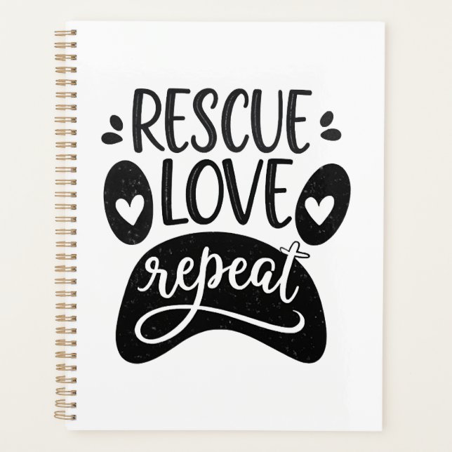 Agenda Camiseta de Pata de Cachorro Repita Resgate Amor (Frente)