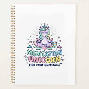 Agenda Camiseta de Tipografia Negrito Unicórnio Meditação