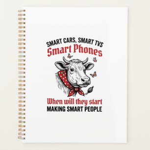 Agenda Camiseta Engraçada Pessoas Inteligentes Vaca Engra