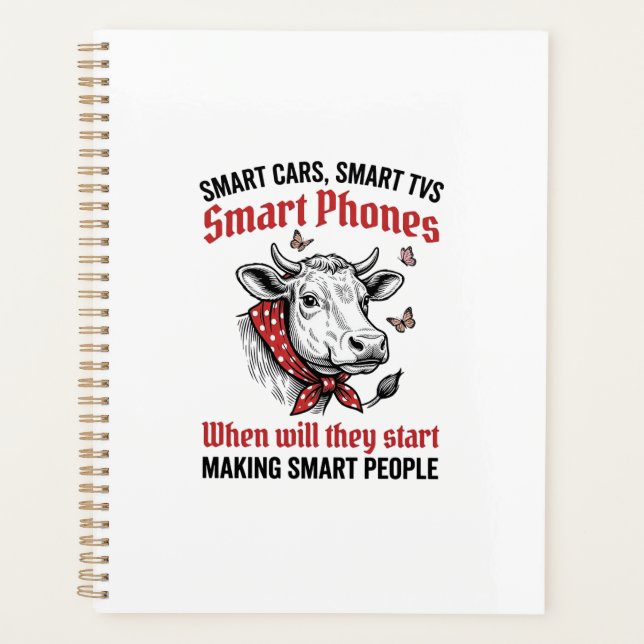 Agenda Camiseta Engraçada Pessoas Inteligentes Vaca Engra (Frente)
