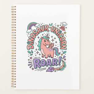 Agenda Camiseta Estilo Retro Unicórnio Dinossauro Unicórn