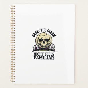 Agenda Camiseta Gráfica Crânio Lua Assustadora de Hallowe