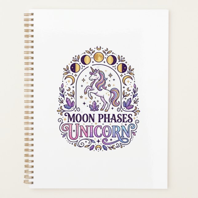 Agenda Camiseta Unicórnio Fases da Lua Unicórnio Fundo Br (Frente)