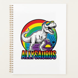 Agenda Camiseta Vintage de Dinossauro Arco-íris Allysauru