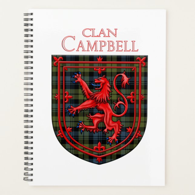 Agenda Campbell Tartan Scottish Xadrez Lion Rampant (Frente)
