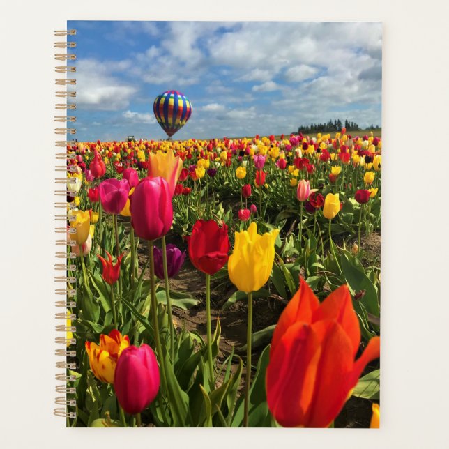 Agenda Campo Colorido de Tulipas com Balão (Frente)