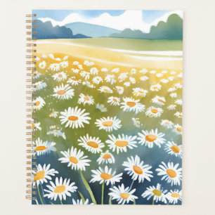Agenda Campo de Margaridas Pintura Floral de Prado de F