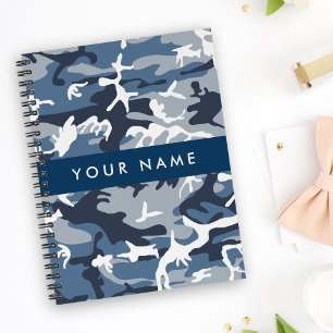 Agenda Camuflagem Azul Neve de Inverno Personalize seu no