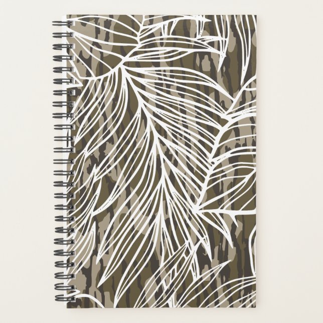 Agenda Camuflagem de Fundo Botânico Seamless (Frente)