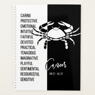 Agenda Cancer - Símbolo Zodítico, Preto e Branco