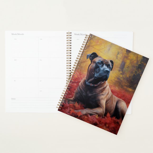 Agenda Cane Corso no outono Folhas Cair Inspire (Exibição)