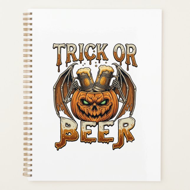 Agenda Caneca de Abobora de Halloween de Ossos de Asas Ce (Frente)