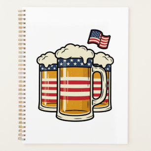 Agenda Caneca de Cerveja Patriótica Design Vetorial Vinta