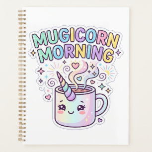 Agenda Caneca Unicórnio Manhã Desenho Gráfico Zazzle Des