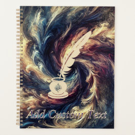 Agenda Caneta Quill Arte Moderna Abstrata