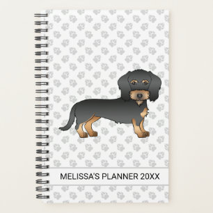 Agenda Cão De Dachshund Com Cabos Pretos E Tan