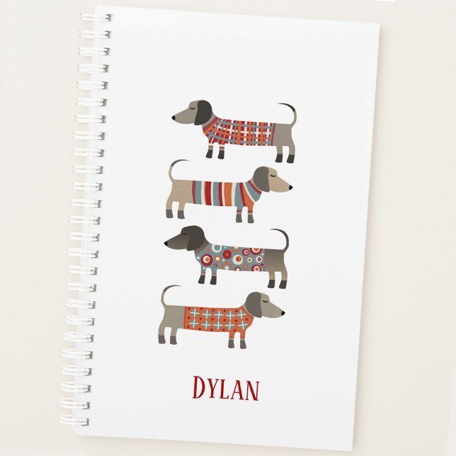 Agenda Cão de linguiça de salsicha Dachshund Personalizad (Dachshund Wiener Sausage Dog personalized name planner)