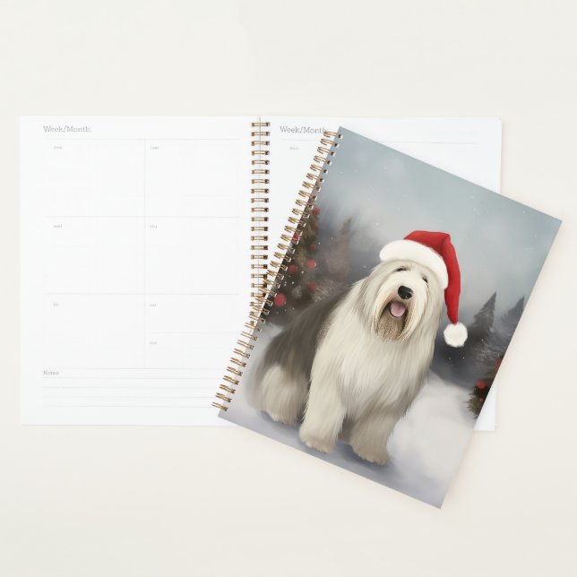 Agenda Cão de Pastoreio Inglês Antigo na Neve Natal (Exibição)