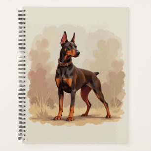 Agenda Cão Doberman Pinscher Marrom Ferrugem Vermelho