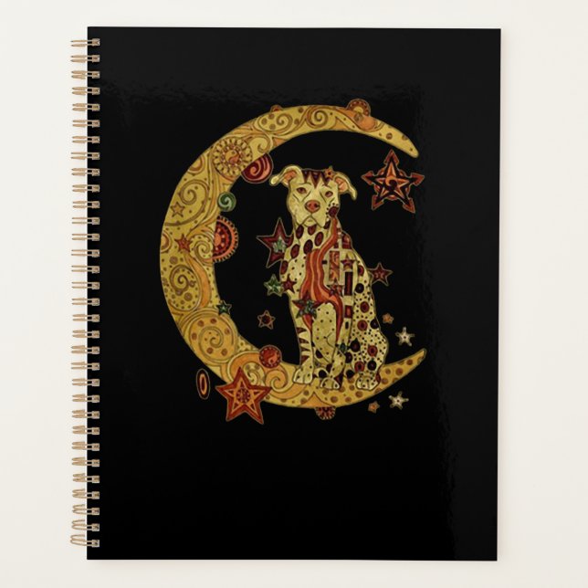 Agenda Cão e lua Pitbull (Frente)