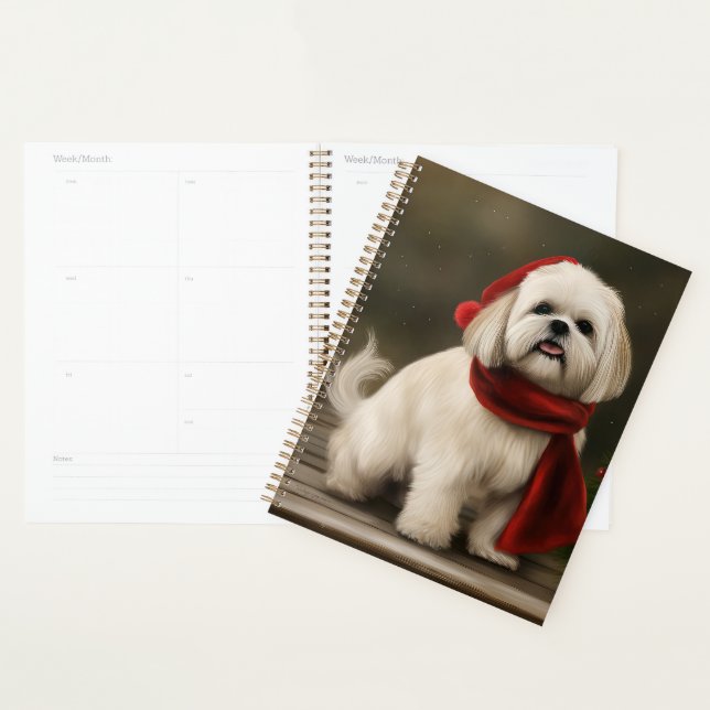 Agenda Cão Lhasa Apso na Neve Natal (Exibição)