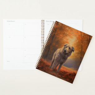 Agenda Cão-lobo entre Folhas de Outono Caindo Inspira