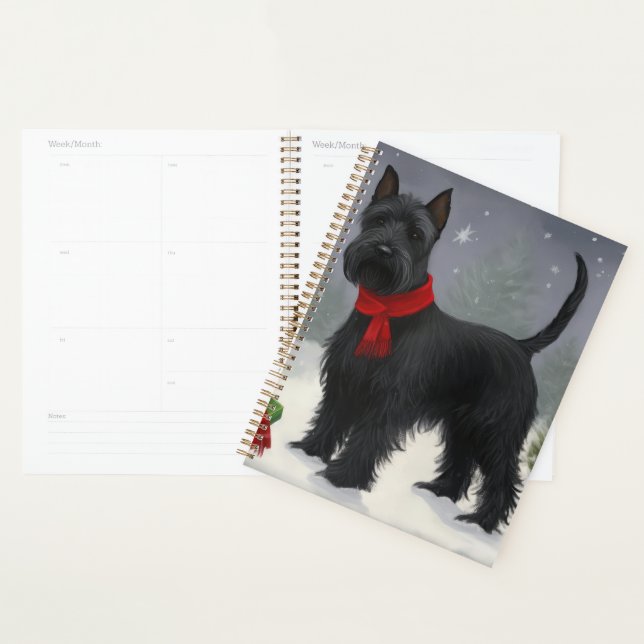 Agenda Cão Terrier Escocês na Neve Natal (Exibição)