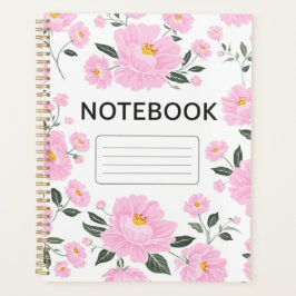 Agenda Capa de Caderno Floral Rosa | J Flor Rosa Elegante