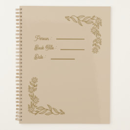 Agenda Capa de Livro com Contorno de Flor