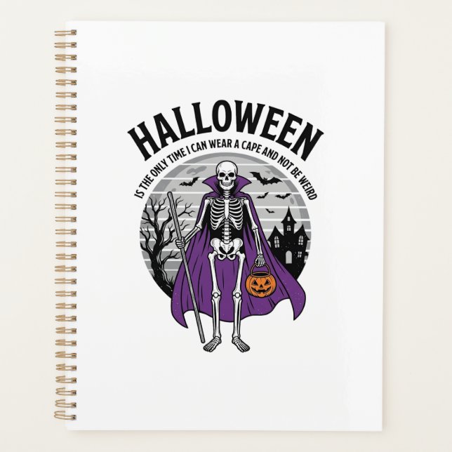 Agenda Capa engraçada de Halloween de esqueleto citação d (Frente)