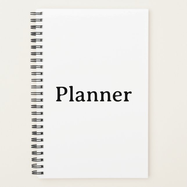 Agenda Capa Simples Macia 5.5" x 8.5", Preto Spiral  (Frente)