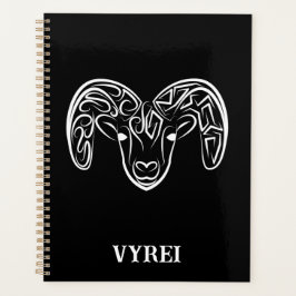 Agenda Capim/ovelha, tribal, preto e branco