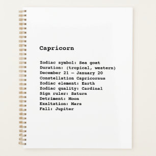 Agenda Capricórnio Zodiac - Sinal de astrologia minimali
