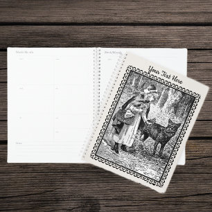 Agenda Capuz Vermelho Desenho Antigo Preto Branco Emoldur