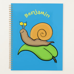 Agenda Caracol bonito e feliz numa ilustração de desenh