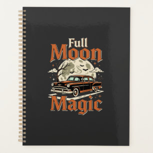 Agenda Carro Antigo Mágico Lua Cheia de Halloween