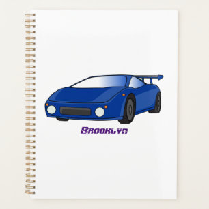 Agenda Carro desportivo azul com ilustração de airfoil