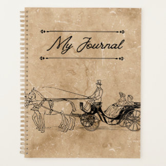Agenda Carruagem Vitoriana Antiga & Pergaminho Envelhecid