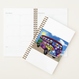 Agenda Cartão postal do ônibus da paz do macaco de meia
