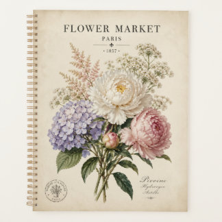 Agenda Cartaz de Mercado de Flores Botânicas Vintage | El