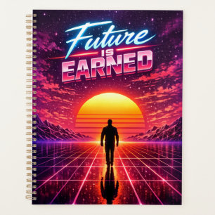 Agenda Cartaz de Motivação Retro Futuro