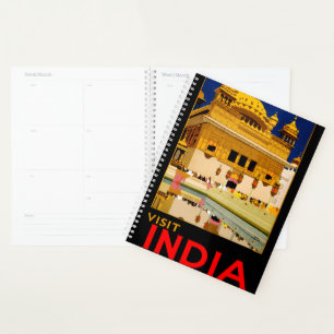 Agenda Cartaz de viagem da Índia arte vintage indiana