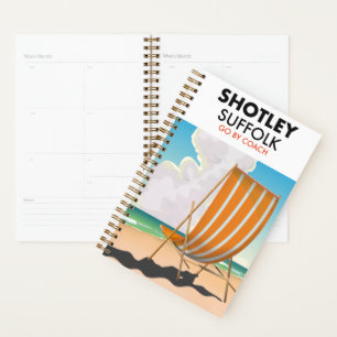 Agenda Cartaz de viagem da praia de Shotley Suffolk