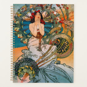 Agenda Cartaz Floral Feminino Art Nouveau Vintage de Much