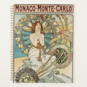 Agenda Cartaz Vintage Mont-Carlo de Alphonse Mucha