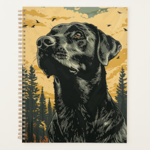 Agenda Cartazes Vintage do Labrador Retriever Preto