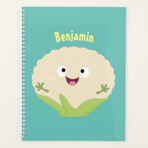 Agenda Cartografia de couve-flor-branca e feliz